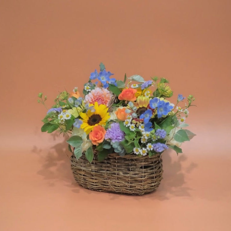 Sunflower Basket（サンフラワーバスケット）L～ひまわりのナチュラルアレンジメント～