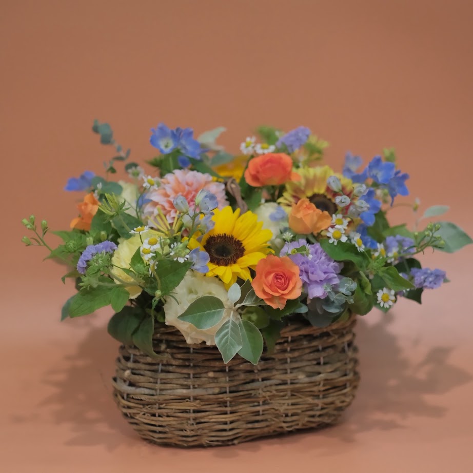 Sunflower Basket（サンフラワーバスケット）L～ひまわりのナチュラルアレンジメント～