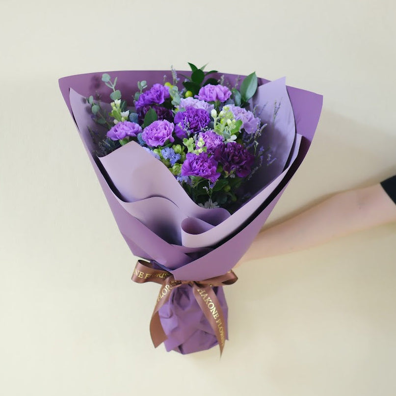 ムーンダストの花束L｜青いカーネーションのフラワーギフト