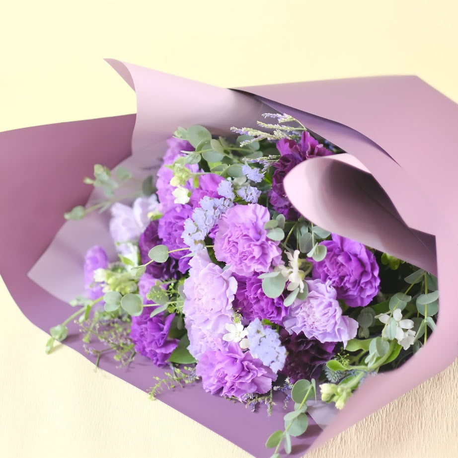 ムーンダストの花束LL｜青いカーネーションのフラワーギフト